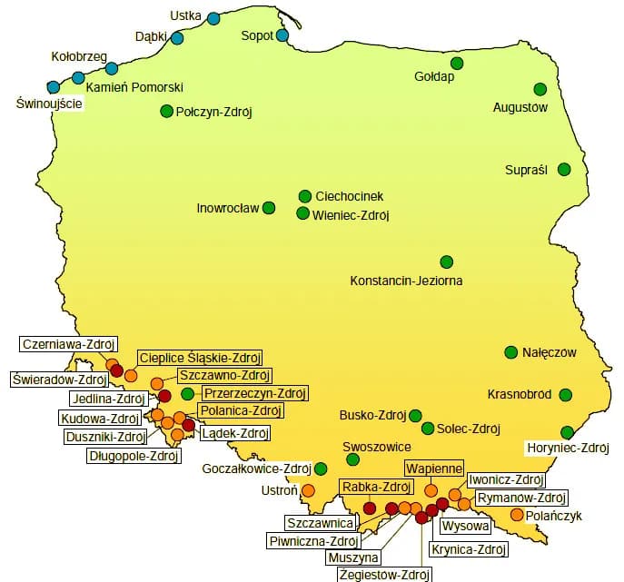 Iwonicz-Zdrój mapa sanatoria - znajdź najlepsze miejsca na zdrowie